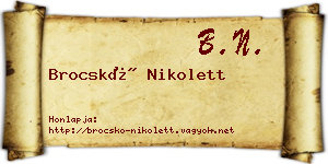 Brocskó Nikolett névjegykártya