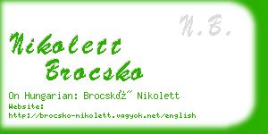 nikolett brocsko business card